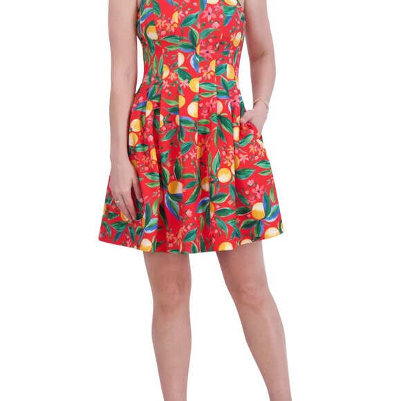 Petite Printed Cutout Halter Dress - Picture 5 of 5